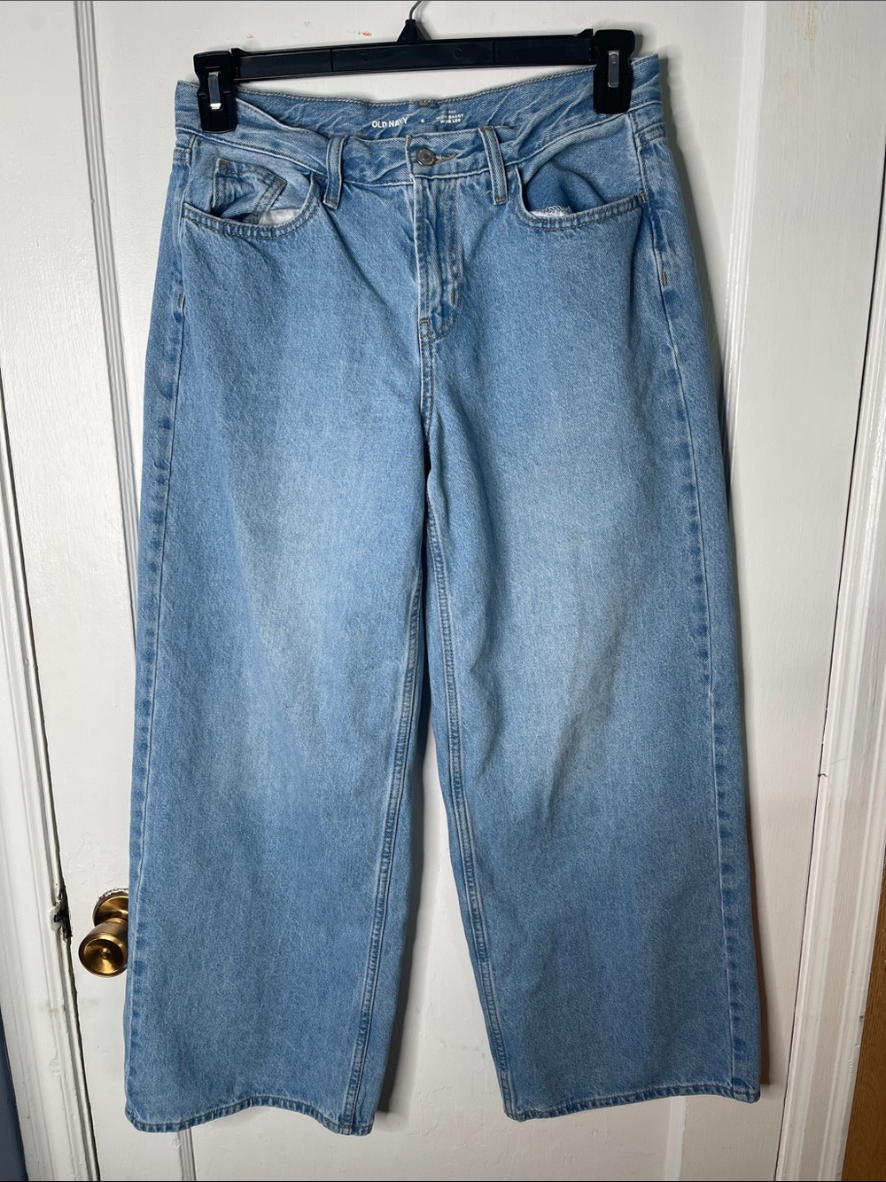 Old Navy 6 Mid Rise Wide Leg Baggy Jeans Light Wash Denim WOW